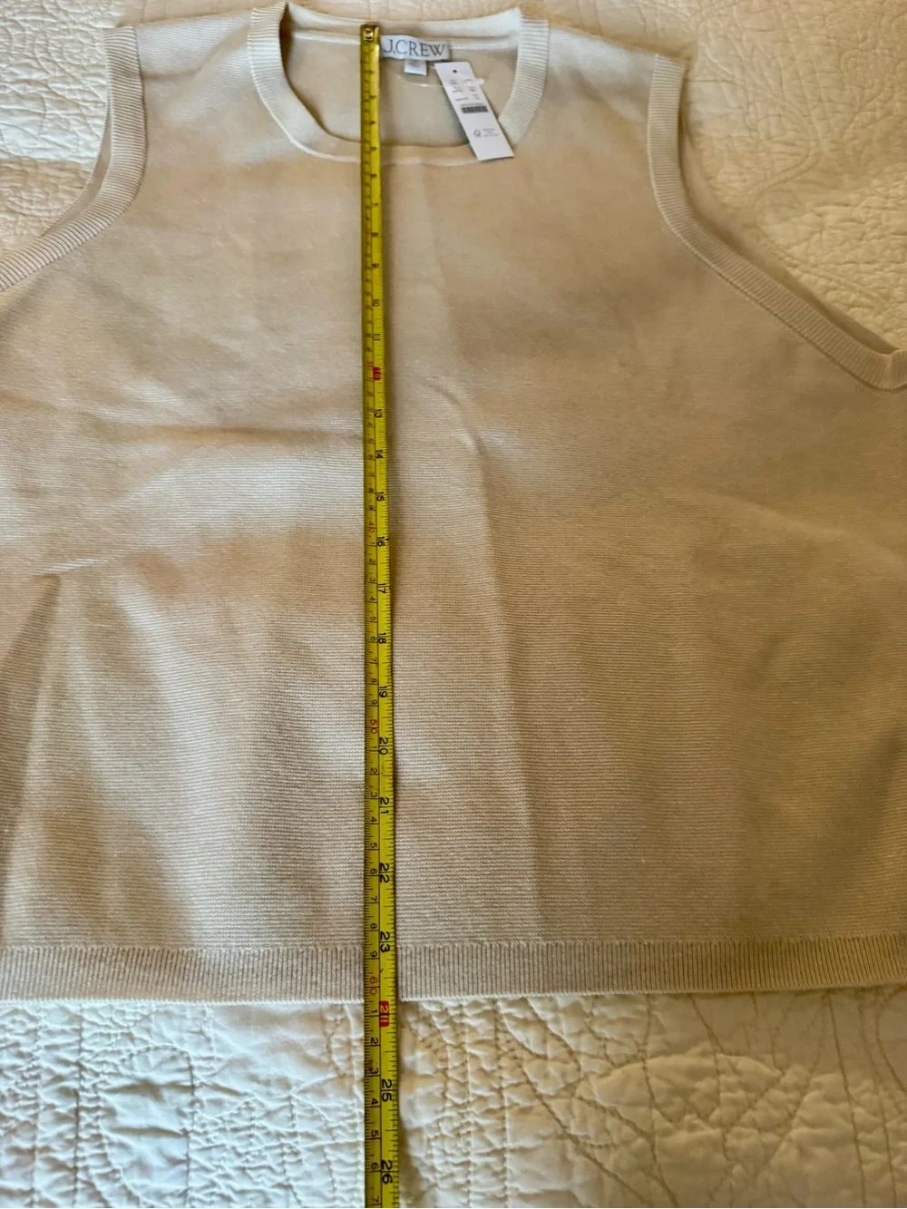 NWT J. Crew Sleeveless Knit Shell Lyocell Blend color “Natural” Size 3X